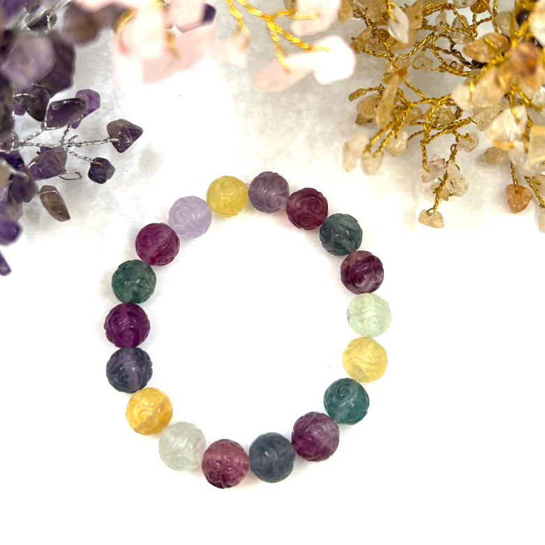 Multi Fluorite Flower Bracelet